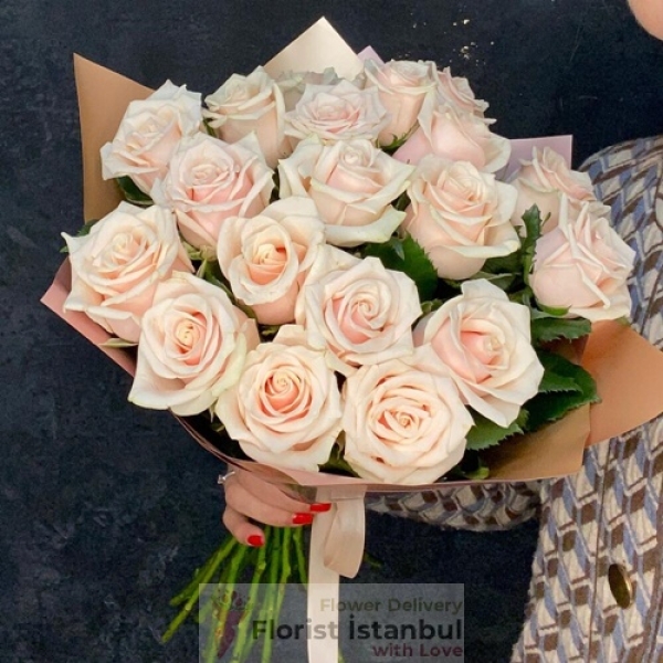 Pink Rose Bouquet 20 Pieces Resim 1